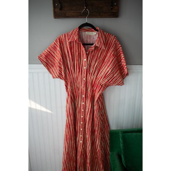 Anthropologie The Tobie Button-Front Pleated Shirt Dress by Exquise XXSP - Picture 2 of 4